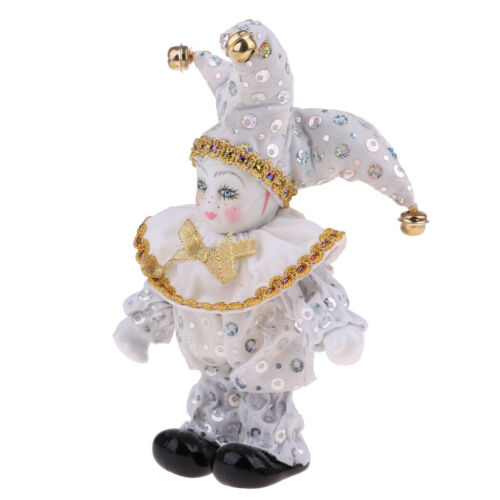 Victorian Porcelain Doll Triangel Harlequin Doll Figures Arts Crafts White