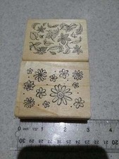 2 Collectible Rubber Stamps: Multiple Leaves and Multiple Daisy Flowers