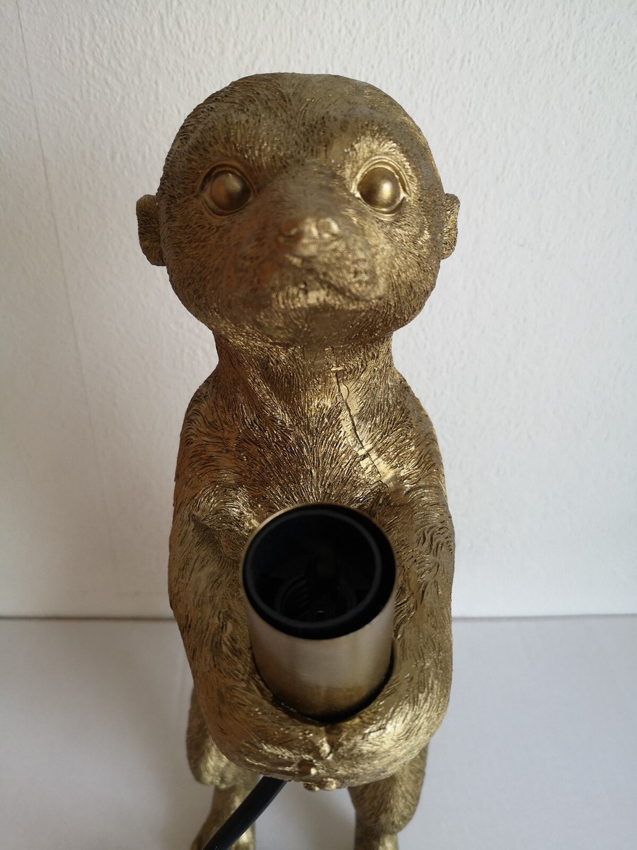 Tischleuchte Erdmännchen Aus Polyresin, Schwarz, H50cm Meerkat | Maisons Du Monde