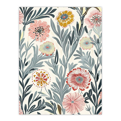 Carnation Flowers Artwork Bright Garden Floral Wall Art Poster Print