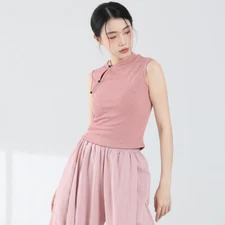 Women Chinese Vest Tank Top Camisole Shirt Dancing Classic Stage Vintage Style