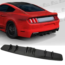 Glossy Black Rear Lower Diffuser Bumper Valance Lip Spoiler For Ford Mustang GT