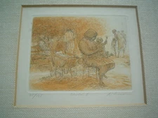 HAROLD ALTMAN Original Color Etching "Child II" - Signed & Numbered - Nice Frame