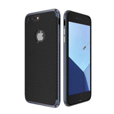 Apple iPhone 7 Plus Hülle Case Handy Cover Schutz Tasche Schutzhülle Carbon Blau