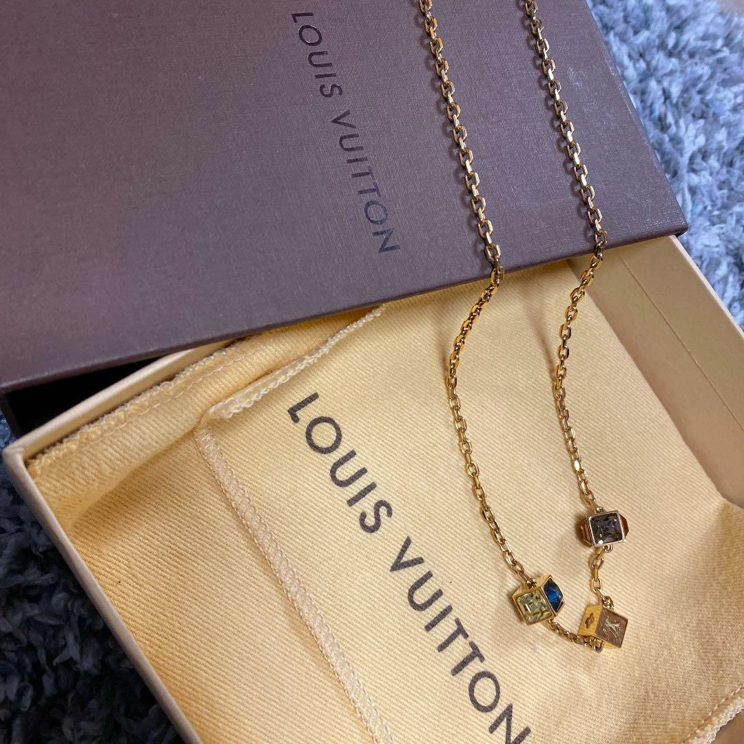 Louis Vuitton LV Monogram The Gamble Crystal Necklace