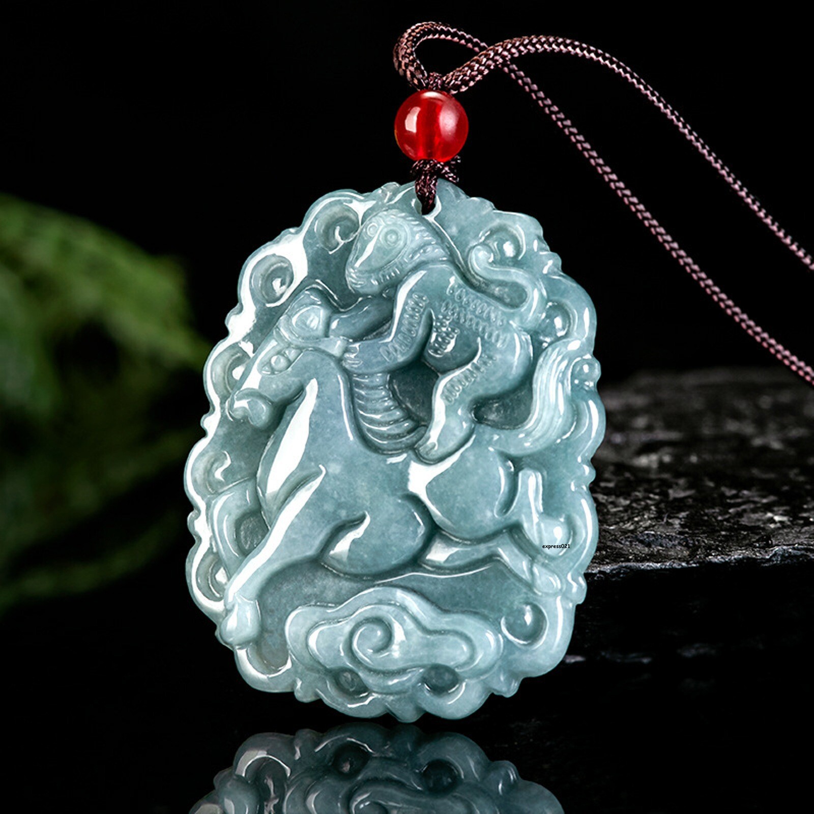Natural Grade A Jade Jadeite Men Women Gift Bless Lucky Horse Monkey Pendant