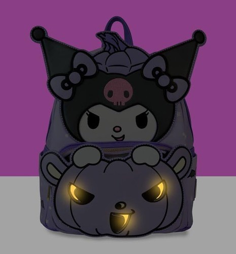 Mini mochila Loungefly Sanrio Kuromi Pumpkin Glow - Imagen 2 de 6