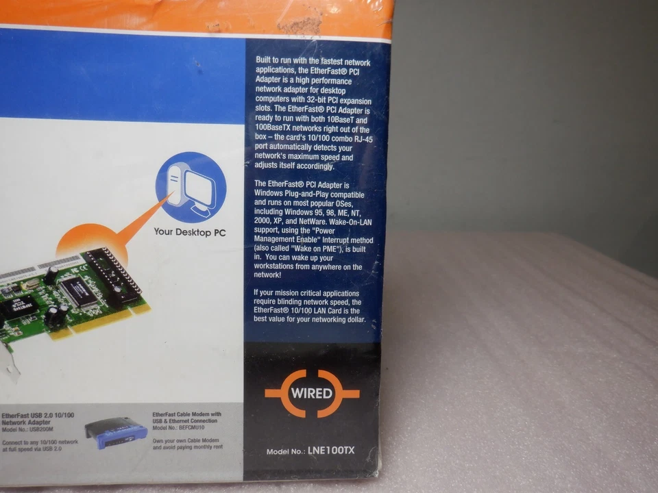 LINKSYS LNE100TX 10/100 MBPS NETWORK PCI ADAPTER - Image 3 of 4