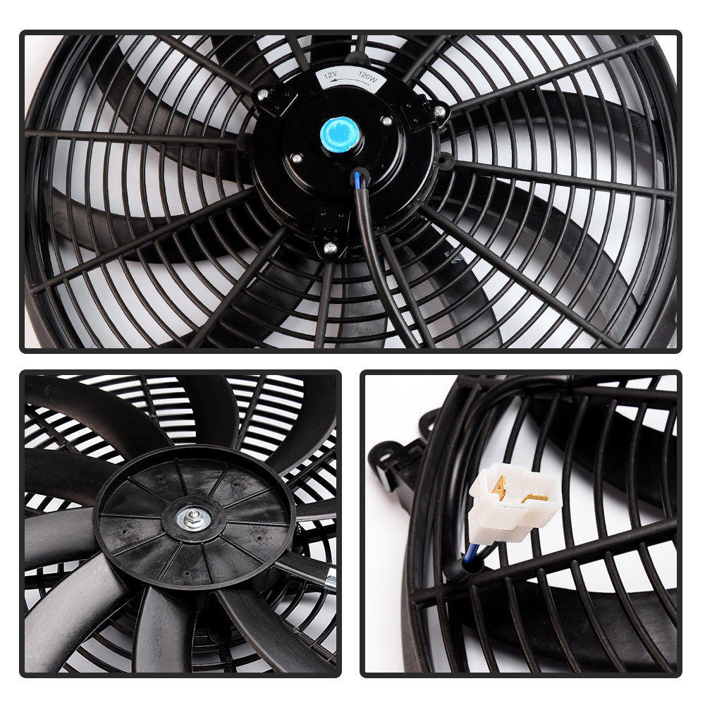 Universal 16 Inch 12V Push Pull Electric Radiator Cooling Fan and Relay ...