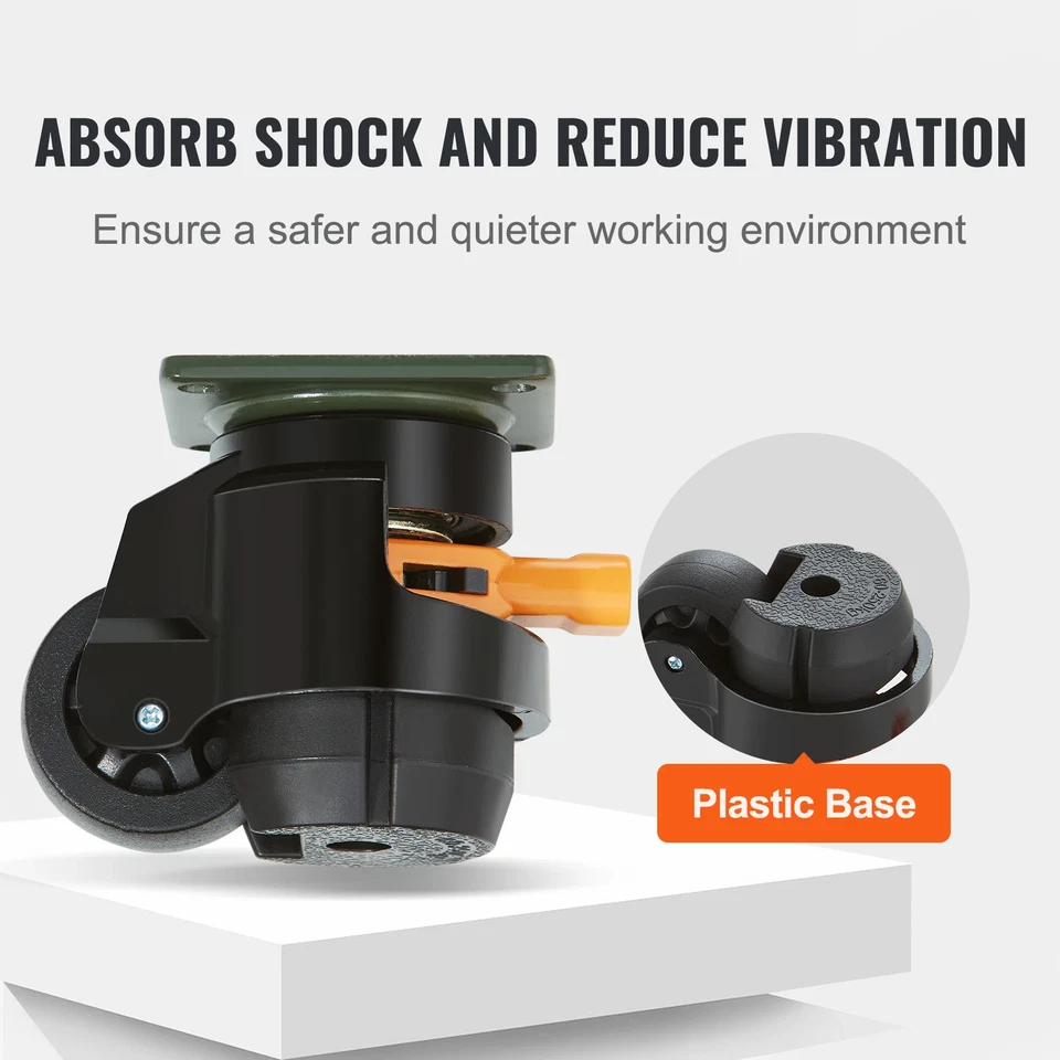 Ruedas niveladoras VEVOR 4 piezas ruedas giratorias de altura ajustable de alta resistencia de 2200 lb Foto 3 de 4