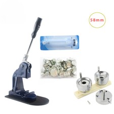 58mm Round Button Maker w/Acrylic Paper Cutter 500 Plastic Blank Badge Buttons