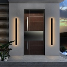 2 Pack 47.2Inch Outdoor Wall Light for House,Modern Black LED Exterior Sconce...