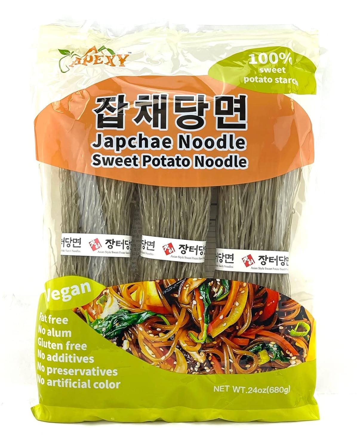 Fideos de vidrio para batata APEXY, Japchae 24 onzas (paquete de 1)