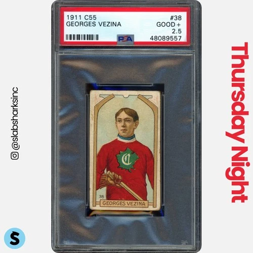 1911 IMPERIAL TOBACCO C55 #38 GEORGES VEZINA RC ROOKIE PSA 2.5