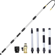 Telescopic Gutter Cleaning Tools from the Ground, Rain Gutter Cleaner Hose Attac