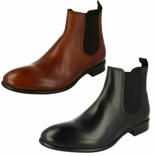 Mens Morena Gabbrielli Smart Slip On Heeled Leather Chelsea Boots FA-D1696 - Zdjęcie 1 z 19