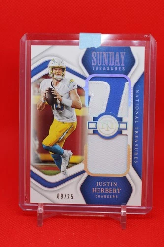 2022 Panini National Treasures Justin Herbert #STR-JHE Holo Silver /25