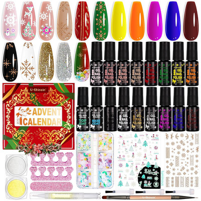 Nail Polish Advent Calendar 2025，24-Piece Nail Varnish Advent Calendar Christmas