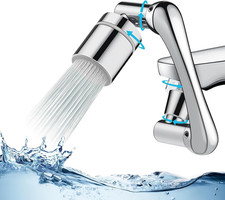 1080 Swivel Faucet Extender, 360 Swivel Robotic Arm Faucet Aerator, 2 Mode Spl