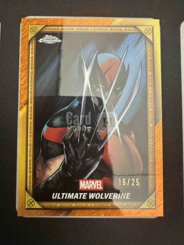 2025 Topps Chrome Deadpool Marvel Ultimate Wolverine Comic Book Gold Orange /25