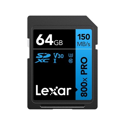 Lexar High-Performance 800x PRO BLUE Series 64GB SDXC Memory Card Class 10 UHS-I