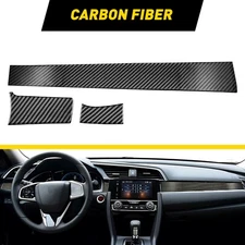 Carbon Fiber Center Dashboard Console Cover Trim Sticker For Honda Civic 2016-21