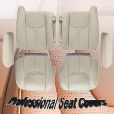 For 2003 2004 2005 2006 Chevy Tahoe GMC Yukon Front Leather Seat Cover Light Tan