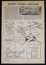 Pump Action MERRY-GO-ROUND 1949 HowTo build PLANS Unique design