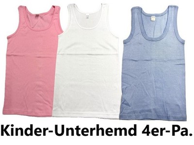 Unterhemd für Kinder, versch. Größen und Farben, 100% Baumwolle,,4er Pack