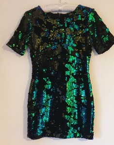 topshop green sequin dress