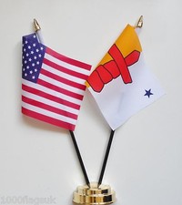 United States of America & Canada Nunavut Territory Friendship Table Flag Set