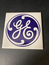 Vintage General Electric Ceramic Tile Coasters DK Japan 4 1/4" x 4 1/4" GE Logo