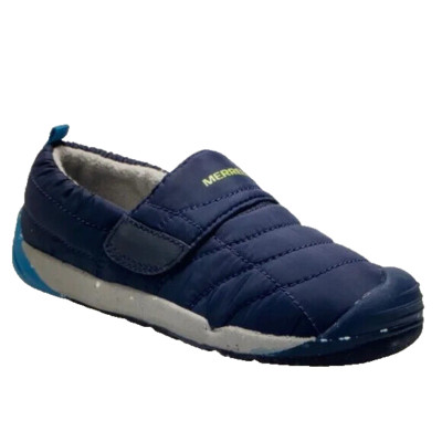 New Merrell Bare Steps Hut Moc Sneakers Navy Blue Big Kids 4 M