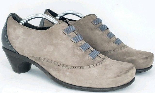 Naot Israel Womens 38 EU 7 US Royal Shadow Gray Taupe Nubuck Oxfords Heels Shoes | eBay