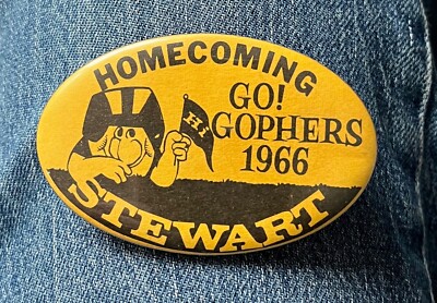 1966 Stewartville  ''Go! Gophers'' Says Player W/''Hi'' Sign 2 3/4'' Cello Football