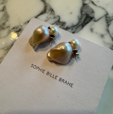 Sophie Bille Brahe - Venus Rose 14kt gold earrings with pearls | eBay