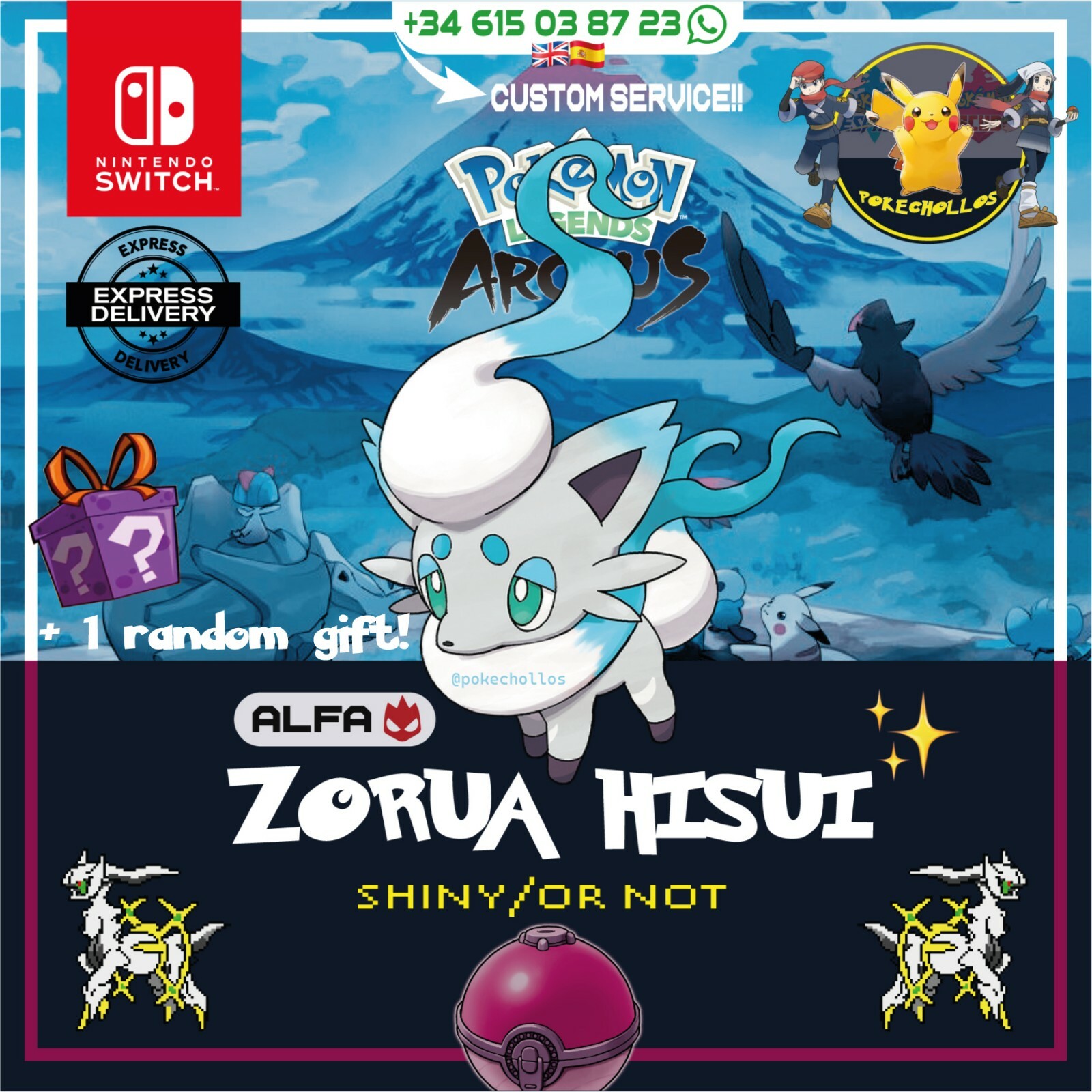 ZORUA HISUI SHINY | pokemon leyendas Arceus 🏞️ / Legends Arceus 🌋 | eBay