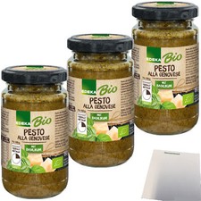 Edeka Bio Pesto alla Genovese mit Basilikum 3er Pack 3x190g Glas usy Block