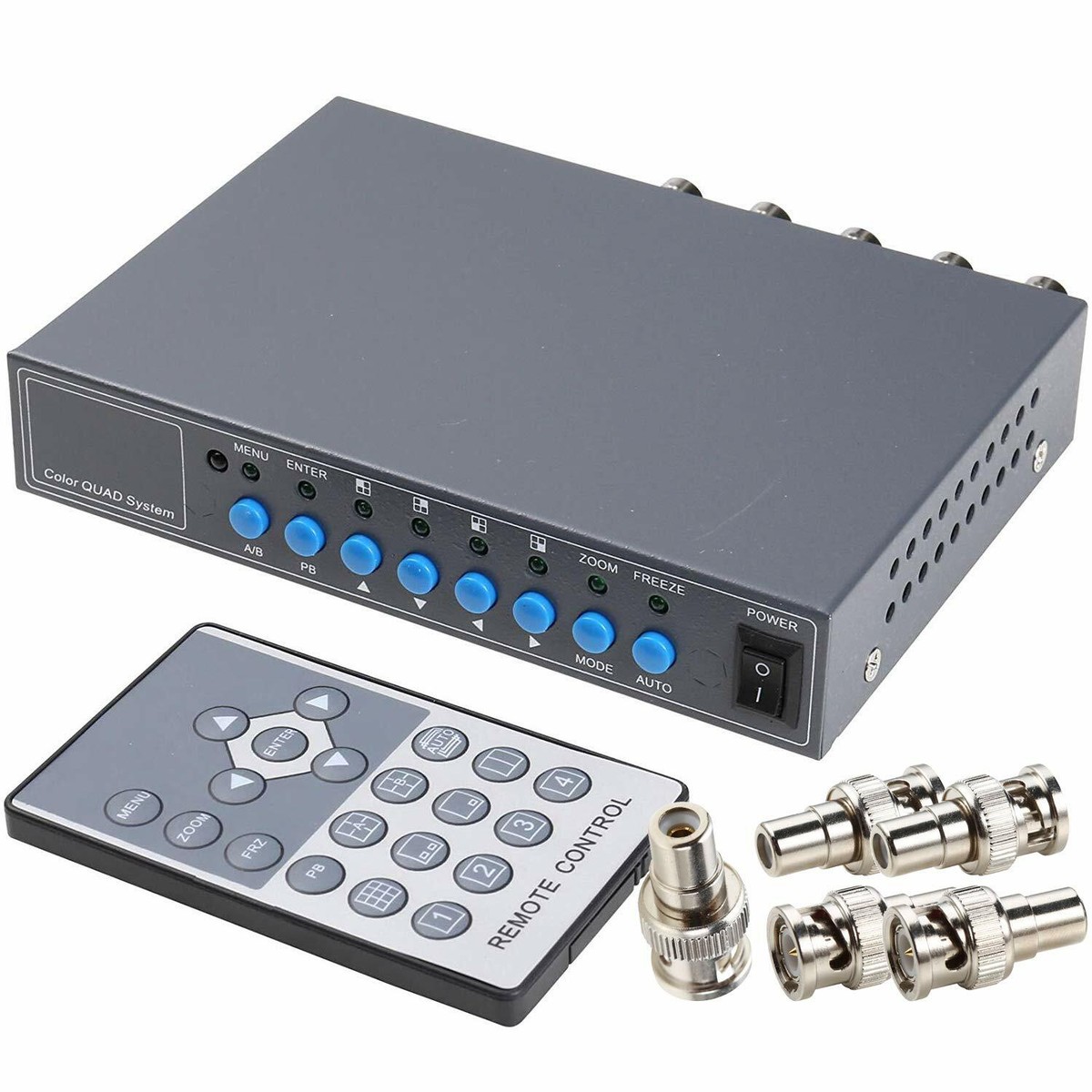 Color QUAD Processor 映像分割器 本体 4CH Color QUAD System Video Splitter CCTV Camera Processor with
