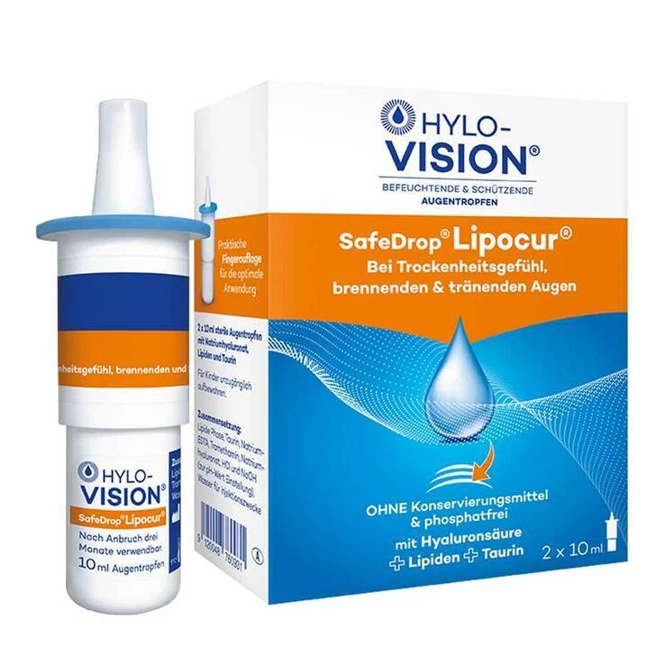 OMNIVISION HYLO-VISION® SafeDrop® Lipocur® Augentropfen · 2X10 ml · PZN 16009629