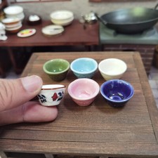 6PC Dollhouse Miniature 1:12 Scale Vintage Bowls Kitchen Tableware Accessories