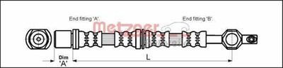 METZGER 4113666 Bremsschlauch Vorne Links, Vorne Rechts für TOYOTA COROLLA (E9)