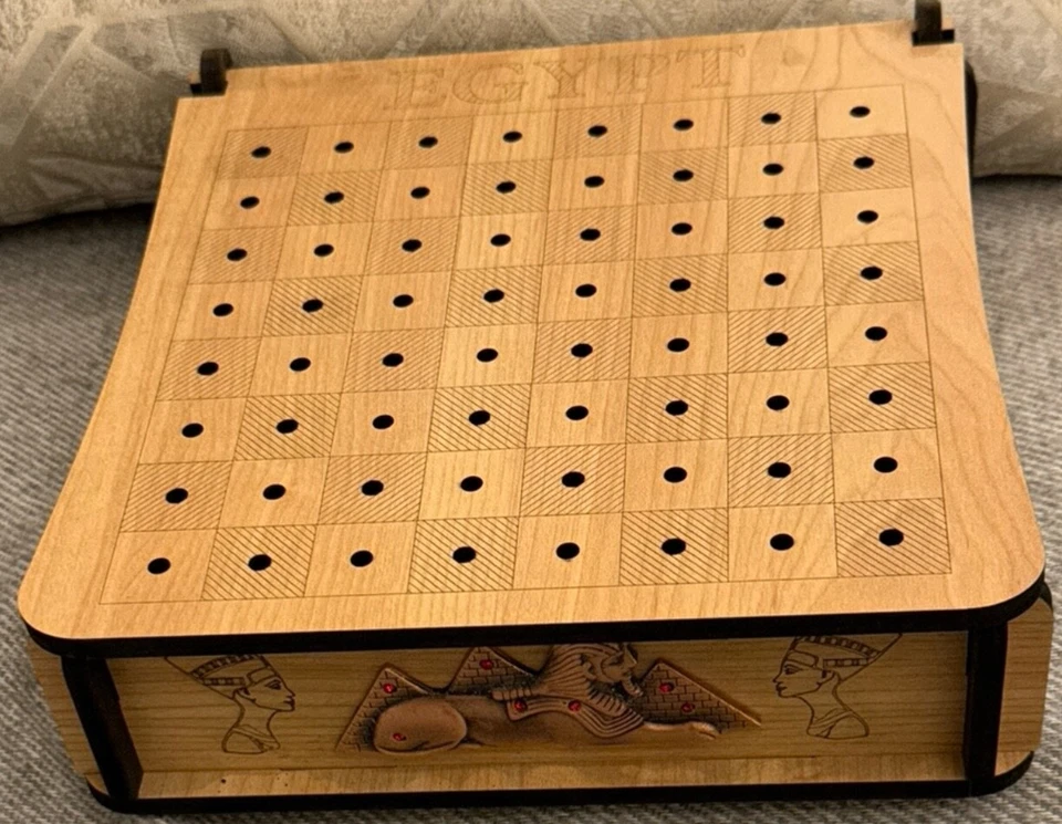 Jeu d'échecs pharaonique fait main de style ancien classique avec plateau... - Photo 3/4