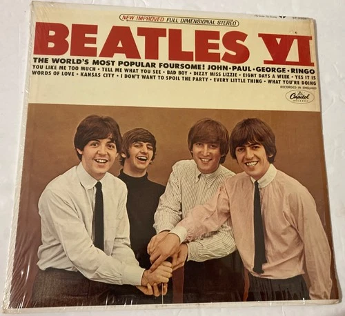BEATLES VI 1st press Shrink MINT Unplayed Beauty Orig. 1965 WEST COAST Stereo Lp