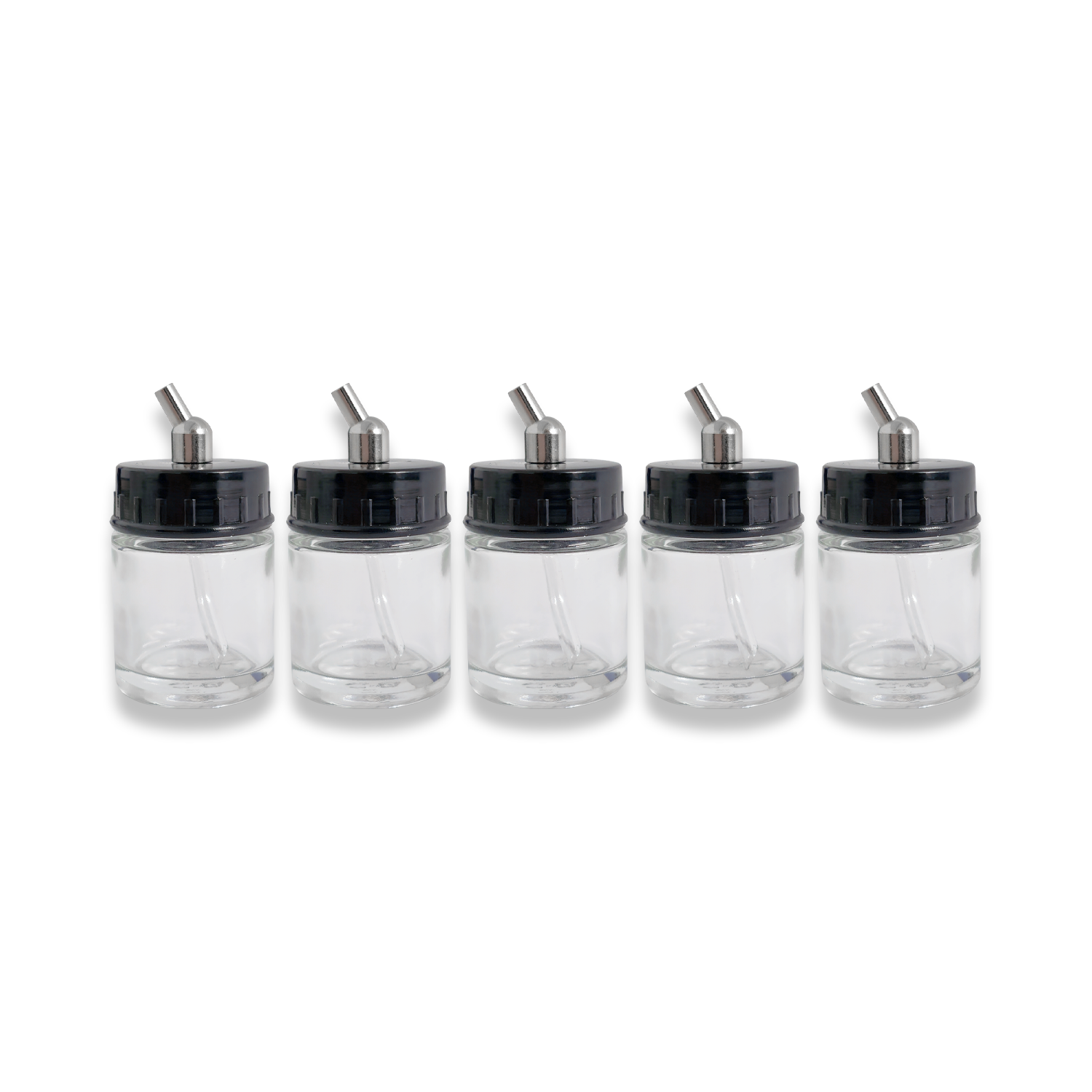5 AIRBRUSH BOTTLES 22CC WITH SUCTION LIDS FOR AIRBRUSHES LIKE BADGER IWATA BD02