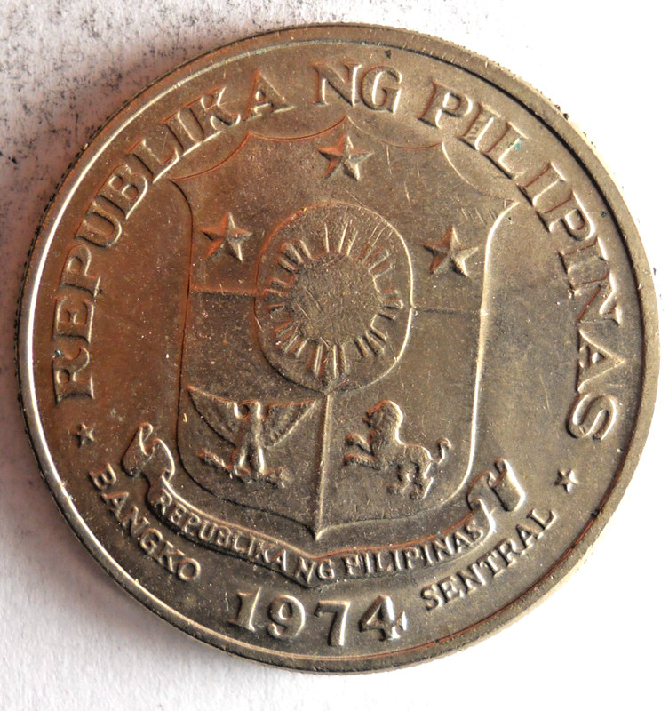 1974 PHILIPPINES PISO - AU - RARE DATE Coin - Lot J27