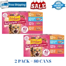 Friskies Surfin' & Turfin' Prime Filets Adult Cat Wet Food,Variety Pack, 5.5oz