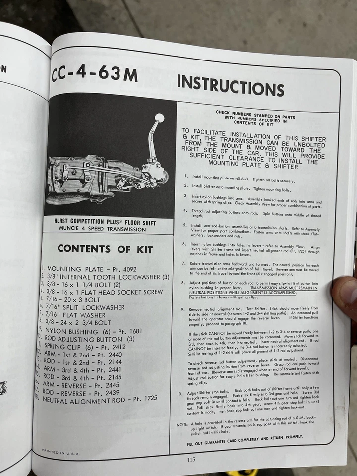 Hurst Competition Plus 4 Speed Shifter For 1963 Corvette Chevrolet Muncie 427 - Image 4 of 4