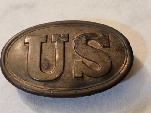 Antique US Army Civil War Union Oval Belt Buckle Replica