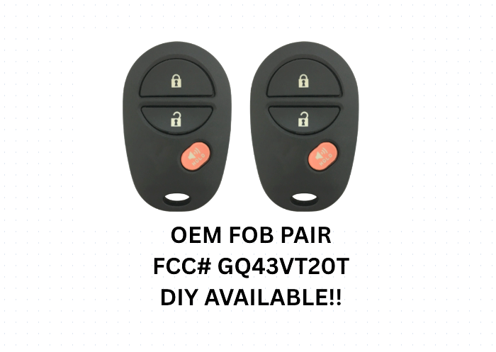 OEM PAIR 2007-2018 TOYOTA TUNDRA SIENNA TACOMA REMOTE KEY FOB GQ43VT20T